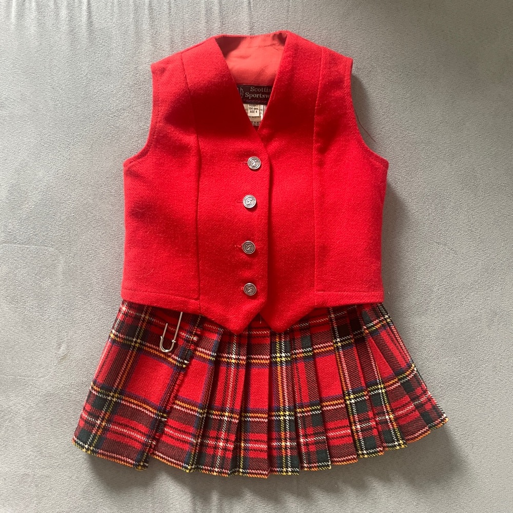 Scottish Sportswear Toddler Girl Tartan Kilt and Vest